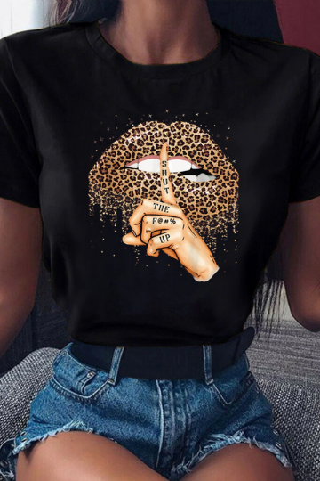 Leopard Lip Tee